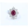 Image 1 : 18K White And Yellow  Gold Ruby Ring:8.5Gruby:3Ctdiamond:0.86Ct
