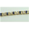 Image 2 : 14K YELLOW BLUE SAPPHIRE AND DIAMOND BRACELET/19.2 GRAM /DIAMOND 2.19 CT/BLUE SAPPHIRE 4.58 CT
