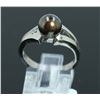Image 1 : 14K W/G PEARL AND DIAMOND RING/3.90 GRAMS/ROUND DIAMOND 0.02CT/SOUTH SEA PEARL 7.80Mm