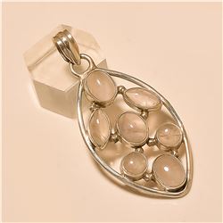Rose Quartz Pendant Solid Sterling Silver