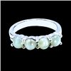 Image 1 : 2.03CT NATURAL CATS EYE 14K WHITE GOLD RING