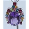 Image 1 : DS396P/14K WHITE GOLD PENDANT:9.02G/Amethyst:16.62Ct/Ruby Light:1.64Ct/Peri+Citrine:9Ea/Pink Sapphir