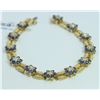 Image 1 : 14K YELLOW GOLD SAPPHIRE & DIAMOND BRACELET/17 GRAMS/SAPPHIRE 5.76CT/DIAMOND 1.19CT