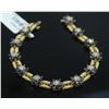 Image 2 : 14K YELLOW GOLD SAPPHIRE & DIAMOND BRACELET/17 GRAMS/SAPPHIRE 5.76CT/DIAMOND 1.19CT
