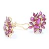 Image 2 : 14K Yellow Gold Ruby Earring:12.02Gdiamond:0.31Ctruby:19.42Ct