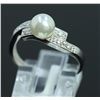 Image 3 : 18K W/G PEARL AND DIAMOND RING/2.20 GRAMS/ROUND DIAMOND 0.04CT /PEARL 6.20 Mm