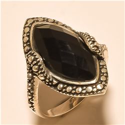 Black Spinel RING Solid Sterling Silver