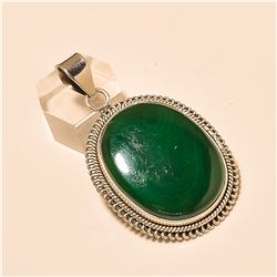 Malachite Pendant Solid Sterling Silver