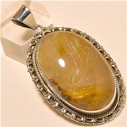 Golden Rutile  Pendant Solid Sterling Silver