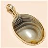 Image 1 : Banded Agate Pendant Solid Sterling Silver