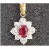 Image 1 : 18K White And Yellow Gold Ruby Ring:2.3Gruby:1.2Eadiamond:0.18Ct