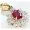 Image 2 : 18K White And Yellow Gold Ruby Ring:2.3Gruby:1.2Eadiamond:0.18Ct