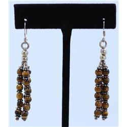 Sterling Silver .925Vintage Tigers Eye Earrings