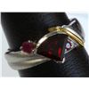 Image 1 : Sterling Silver .925 Garnet W/ Ruby Ring Two Toned