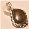 Image 1 : Copper Obsidian Pendant Solid Sterling Silver