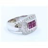 Image 2 : 14K White Gold Ruby Ring:9.41Gdiamond:0.57Ctruby:0.68Ct