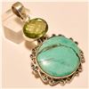 Image 1 : Turquoise/AMETHYST QUARTZ Pendant Solid Sterling Silver