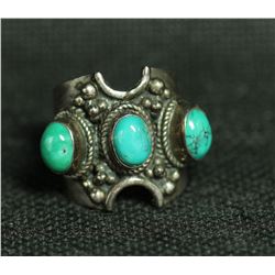 Silver .925 Ring With Green Gem 14.16Gram