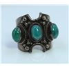 Image 2 : Silver .925 Ring With Green Gem 14.16Gram