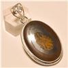 Image 1 : Copper Obsidian Pendant Solid Sterling Silver