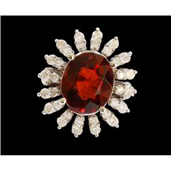 6.36CT NATURAL SPESSARTITE GARNET 14K WHITE GOLD RING