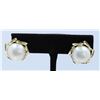Image 2 : 14K Y/G MABE EARRINGS 3.10 GRAMS/PEARL 14.00MM APPROX