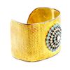 Image 1 : Sterling Silver .925 Gold Tone With Turquoise Cuff Bangle 20.95 Gram