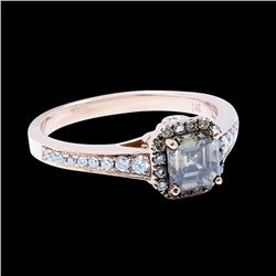 0.95CT NATURAL DIAMOND 14K ROSE GOLD RING