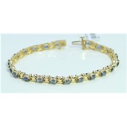 14K YELLOW GOLD SAPPHIRE BRACELET/12 GRAMS/SAPPHIRE 6.70CT