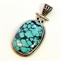Sterling Silver .925 Turquoise Pendant 14.76Gram