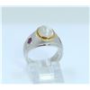 Image 2 : Sterling Silver .925 Moon Stone/Ruby Ring 5.82Gram