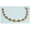Image 1 : 14K YELLOW GOLD AMETHYST AND DIAMOND BRACELET /14 GRAM /DIAMOND 0.34 CT/AMETHYST 9.75 CT
