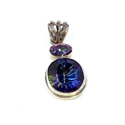 Sterling Silver .925 Mystic Topaz Pendant 15.66 Gram