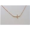 Image 1 : 14K ROSE GOLD CROSS PENDANT WITH CHAIN :2.5G/Diamond:0.19Ct