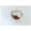 Image 2 : Sterling Silver .925 Garnet W/ Ruby Ring