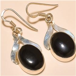 Black Spinel Earring Solid Sterling Silver