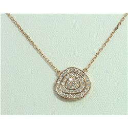 14K ROSE GOLD PENDANT WITH CHAIN 2.66G/Diamond 0.38Ct