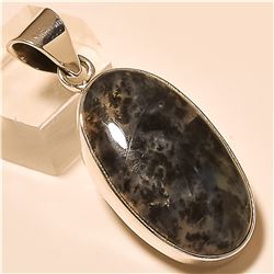 Moss Agate Pendant Solid Sterling Silver