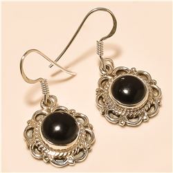 Black Spinel Earring Solid Sterling Silver