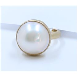 14K Yellow Gold Pearl Ring:5.9G/Pearl