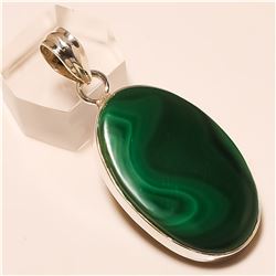 Malachite Pendant Solid Sterling Silver