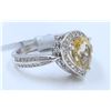 Image 2 : 14K WHITE GOLD RING :6.87G/Diamond:0.44Ct/Citrine :1.82Ct