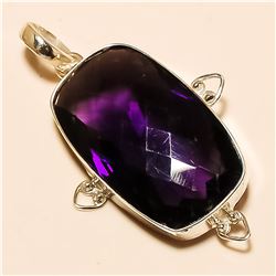 Amethyst Pendant Solid Sterling Silver