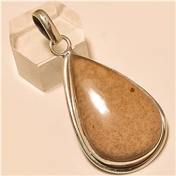 Fossil Coral Pendant Solid Sterling Silver