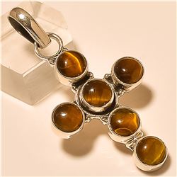 Tiger Eye Pendant Solid Sterling Silver