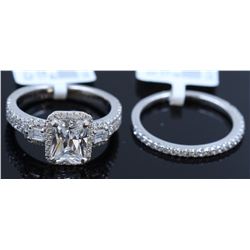 Silver & Cubic Zirconia Ring:3.31Gms/Cubic Zirconia:0.64Ct/Silver & Cubic Zirconia Band:1.2 Gmscubic