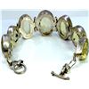 Image 1 : Sterling Silver .925 With Light Green Stone Bracelet 40.04 Gram