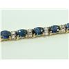 Image 2 : 14K YELLOW GOLD SAPPHIRE AND DIAMOND BRACELET/11.9 GRAM /DIAMOND 0.78 CT/BLUE SAPPHIRE 12.91 CT