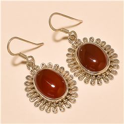 Carnelian Earring Solid Sterling Silver
