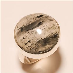Black Quartz RING Solid Sterling Silver